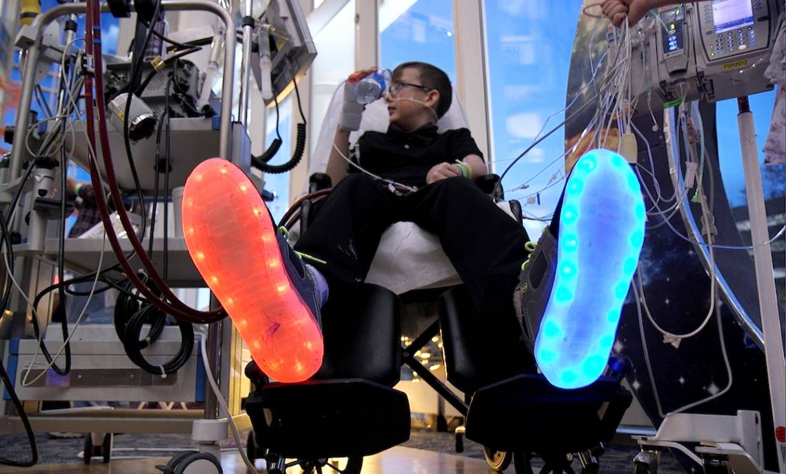 James Fowler and his cool light-up dance shoes at Duke Children's prom on April 14. All photos by Shawn Rocco