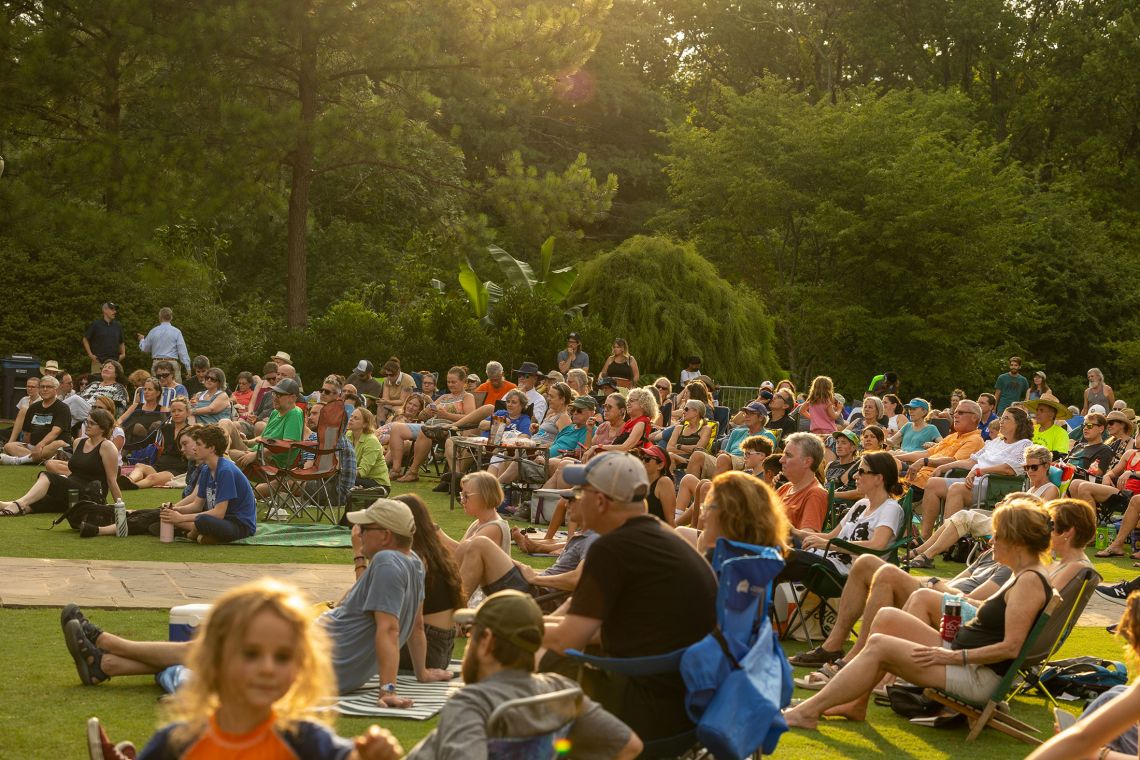 A sold out audience listens to Sarah Shook and the Disarmers at Duke Gardens.