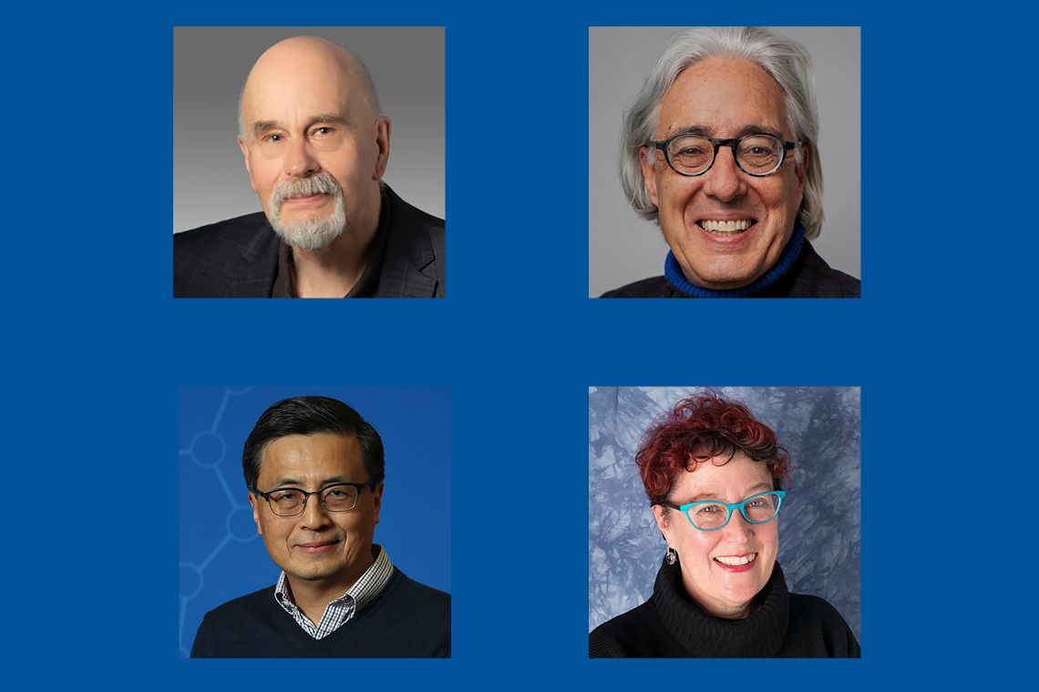 Duke's new members of the American Academy of Arts & Sciences (clockwise from upper Left) Robert Calderbank, Avshalom Caspi, Terrie Moffitt, Josh Huang.