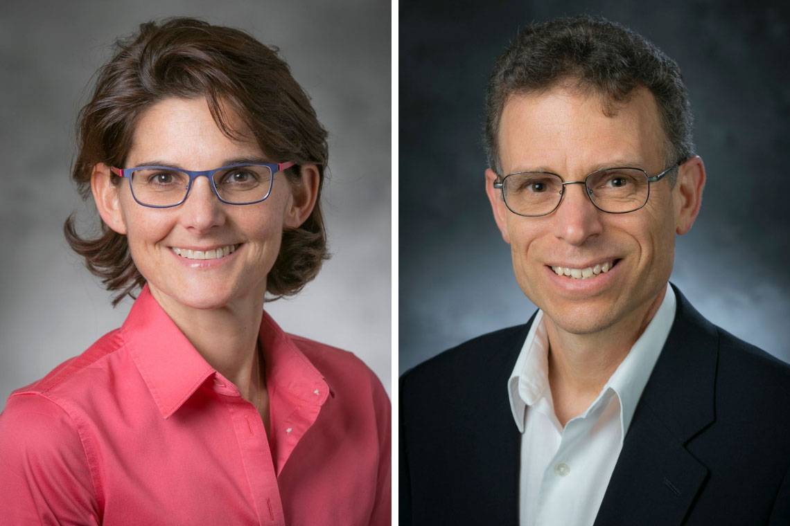 Kathy Franz and David Mitzi received awards from the American Chemical Society. Duke alumna Duke Chemistry alumna Kerry Karukstis (not pictured) also was honored.