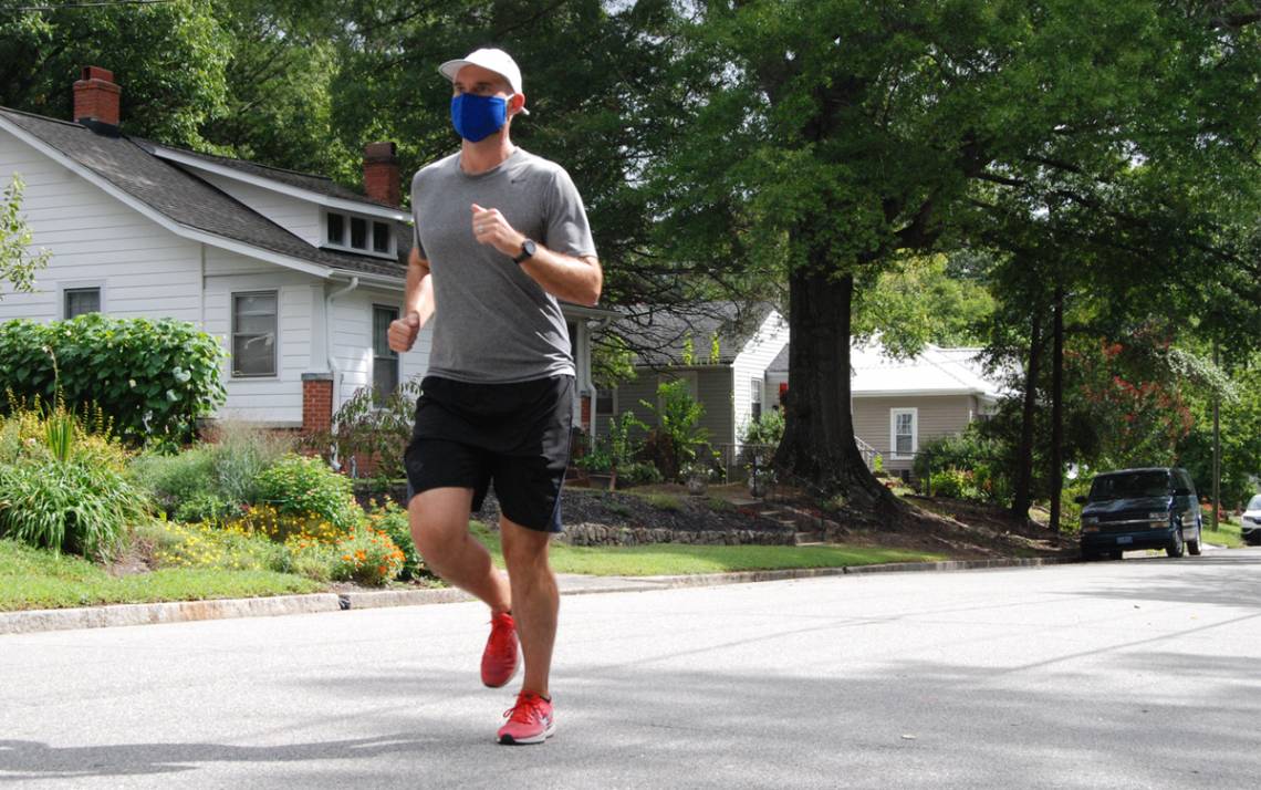David Bradway, research scientist with Duke Biomedical Engineering, is attempting to run all of the streets in Durham. Photo by Stephen Schramm.