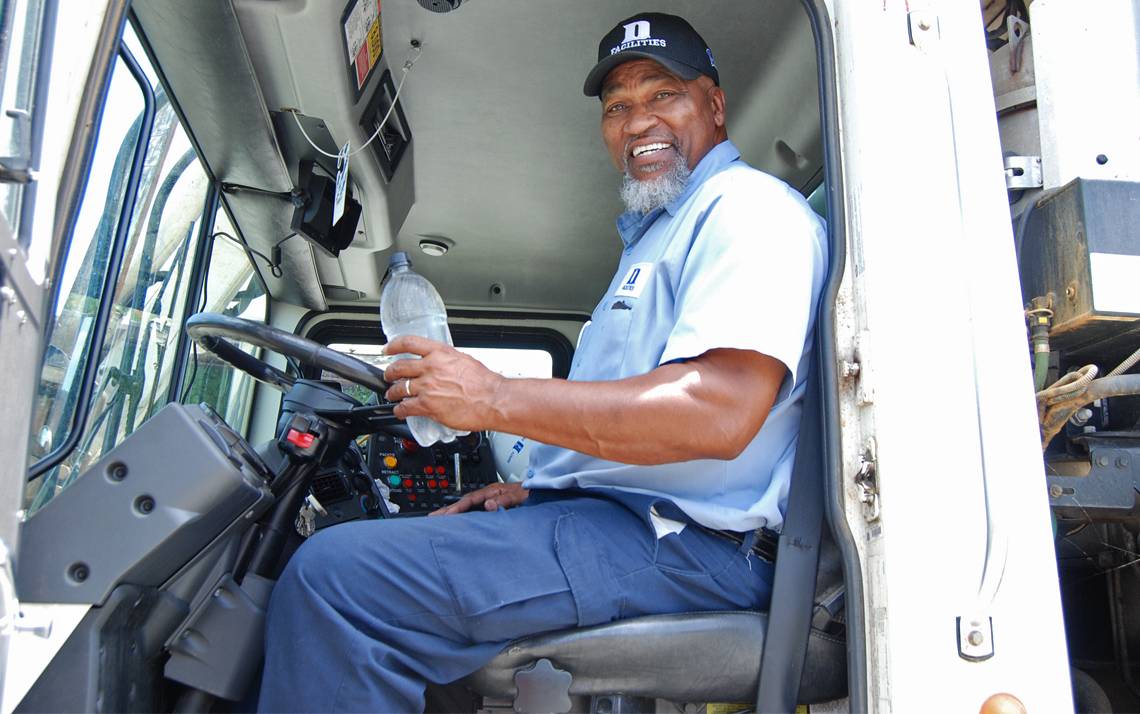 Buck King in his truck.