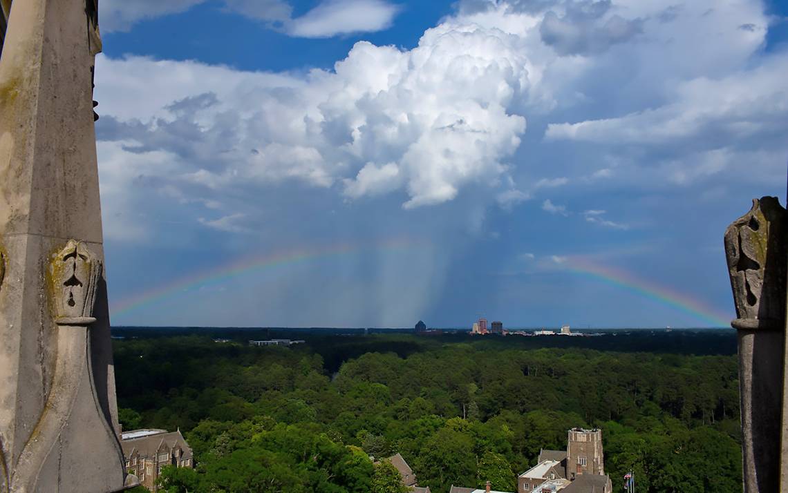 Joni Harris, Duke University Chapel's business and facilities manager, captured this image during one of her many trips to the roof of the iconic campus building.