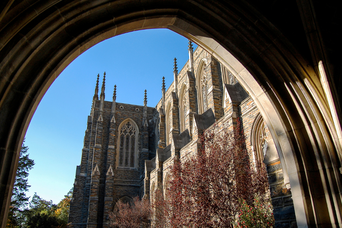 Duke Campus Beauty shot through archway