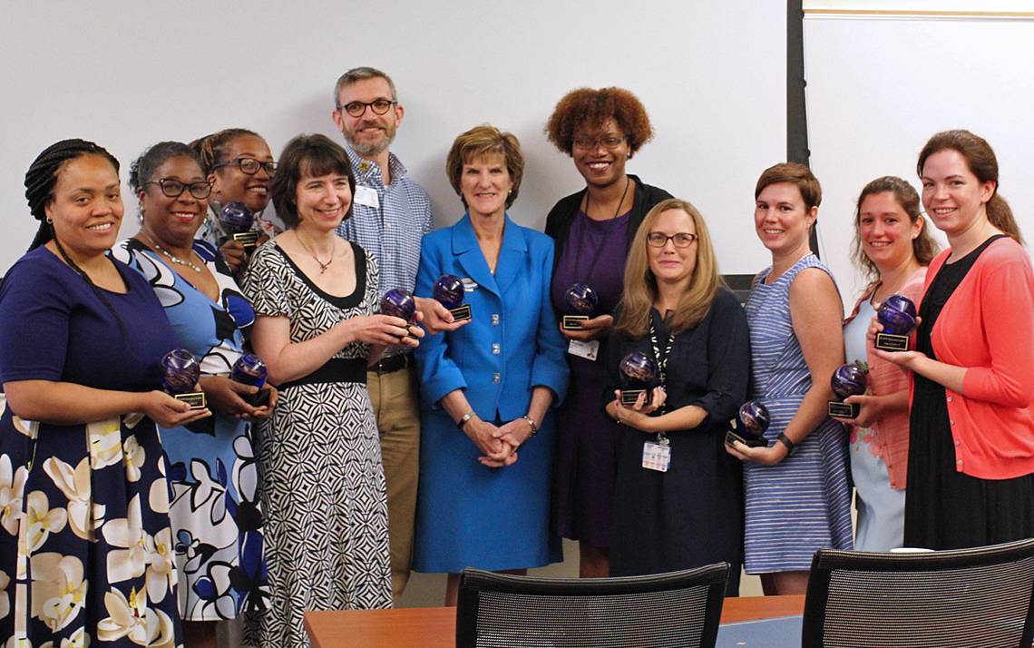 The first class of the Duke University School of Nursing's Emerging Leaders Program celebrates the completion of the yearlong course.