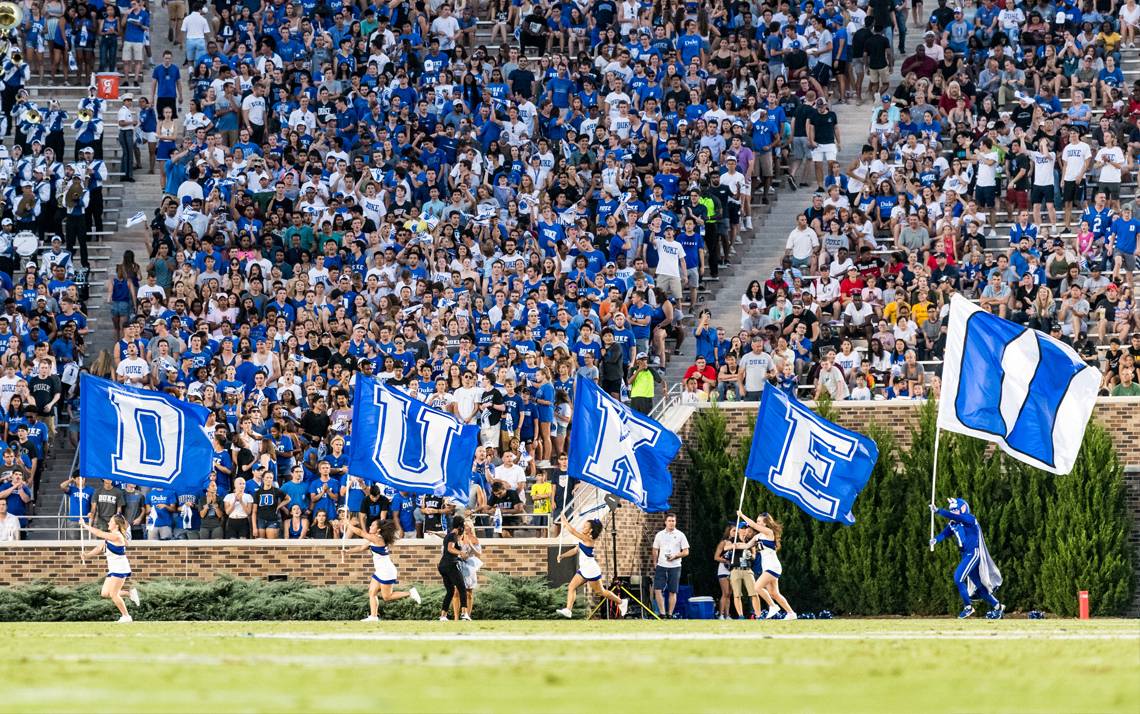 Duke fans cheer on the Blue Devils during on of last season's home games. Photo courtesy of Duke Athletics.