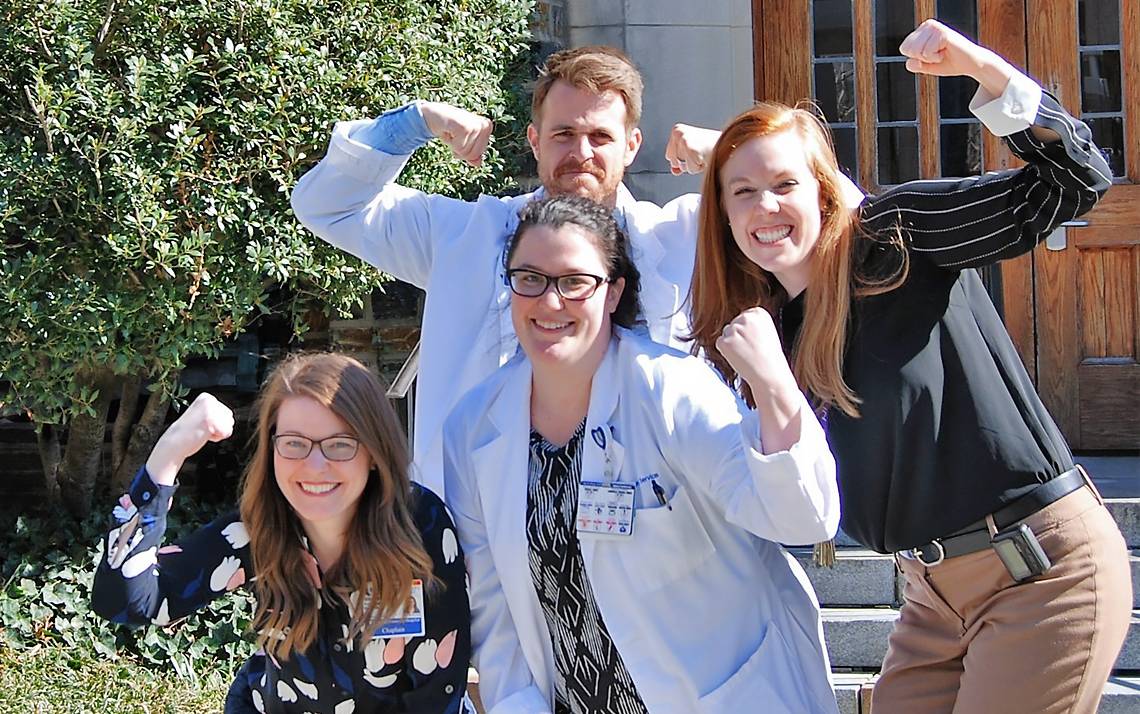 The Chiseled Chaplains team, one of 241 teams in Duke's 2017 Get Moving Challenge. Photo by Beth Hatcher.