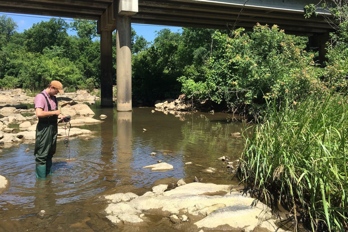 Duke researchers sampled water from the Haw River near Pittsboro. (Photo - Stapleton Lab)