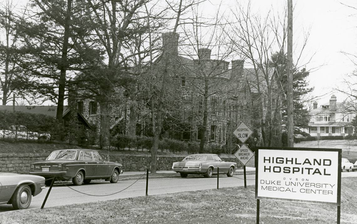 Highland Hospital, which was part of Duke, was a central piece of Asheville's Montford Neighborhood. Photo courtesy of Duke Medical Center Archives.
