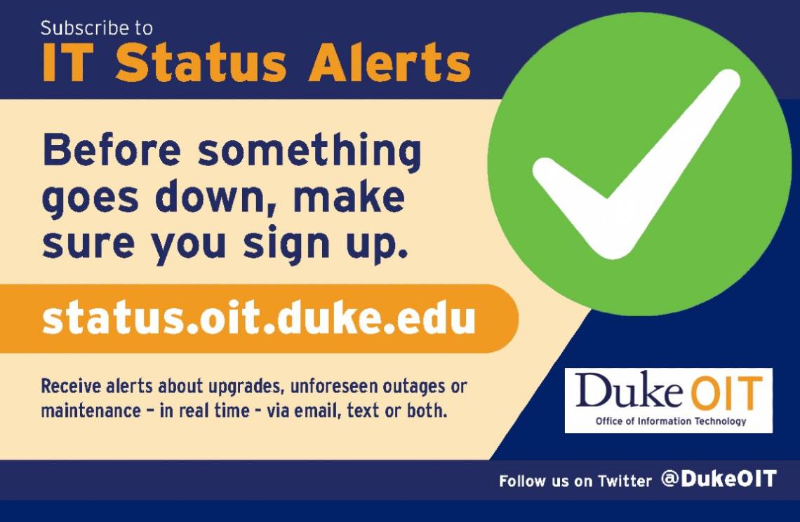 IT Status Alert flyer with link