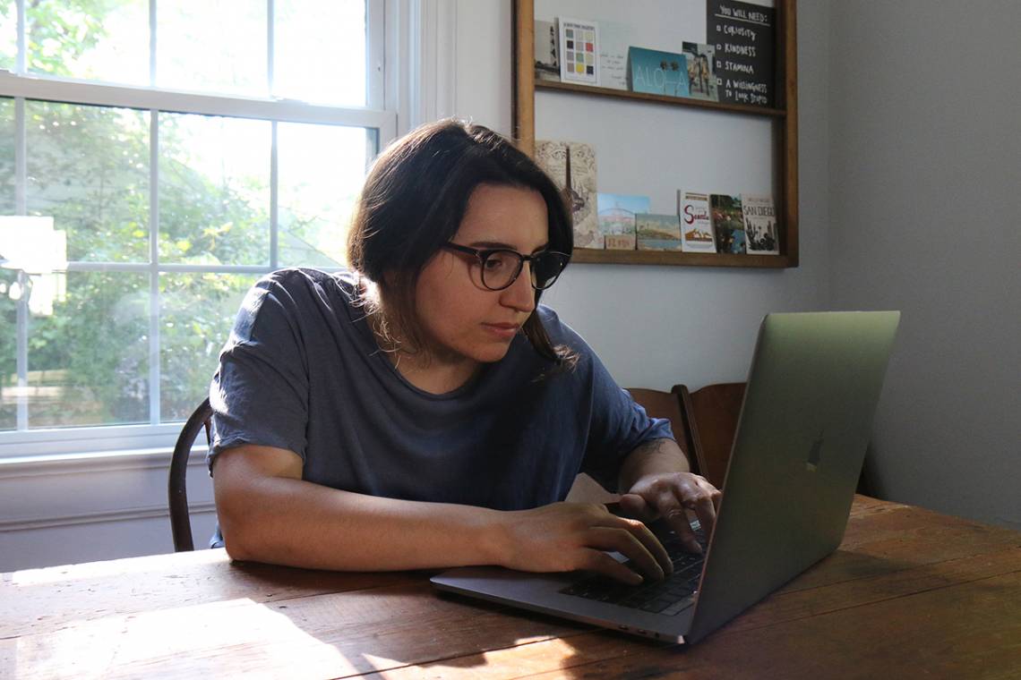 Janelle Hutchinson of Duke University Libraries spend most of her workday on her computer. Photo courtesy of Janelle Hutchinson.