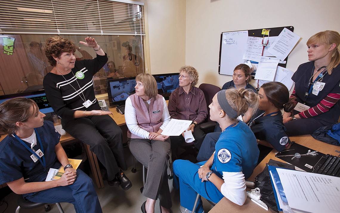 Employees in a class setting.