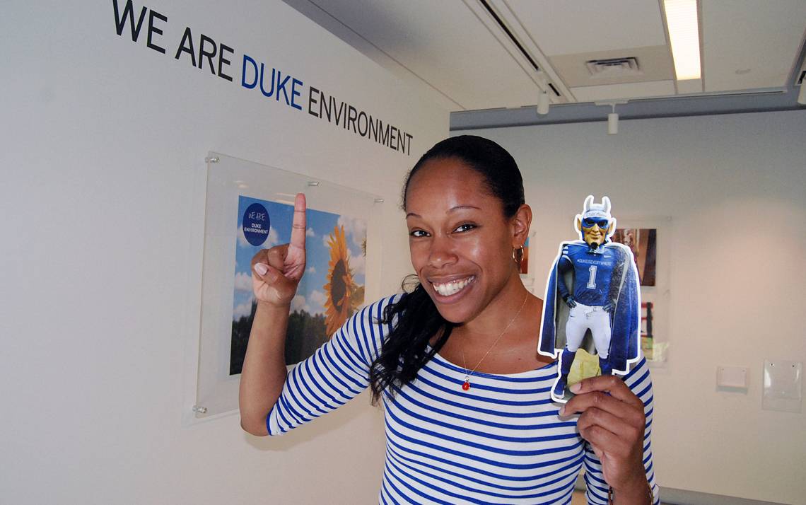Lola Martin was selected as the 2018 Honorary Employee Captain for the Duke Football Employee Kickoff Celebration on Sept. 22.