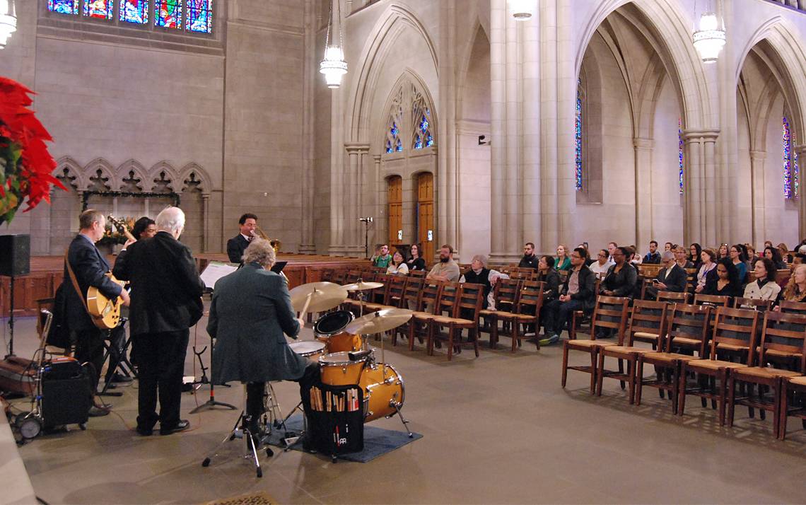 Members of the Duke community gathered to listen to festive music and enjoy lunch together at Tuesday’s Duke Employee Holiday Concert.