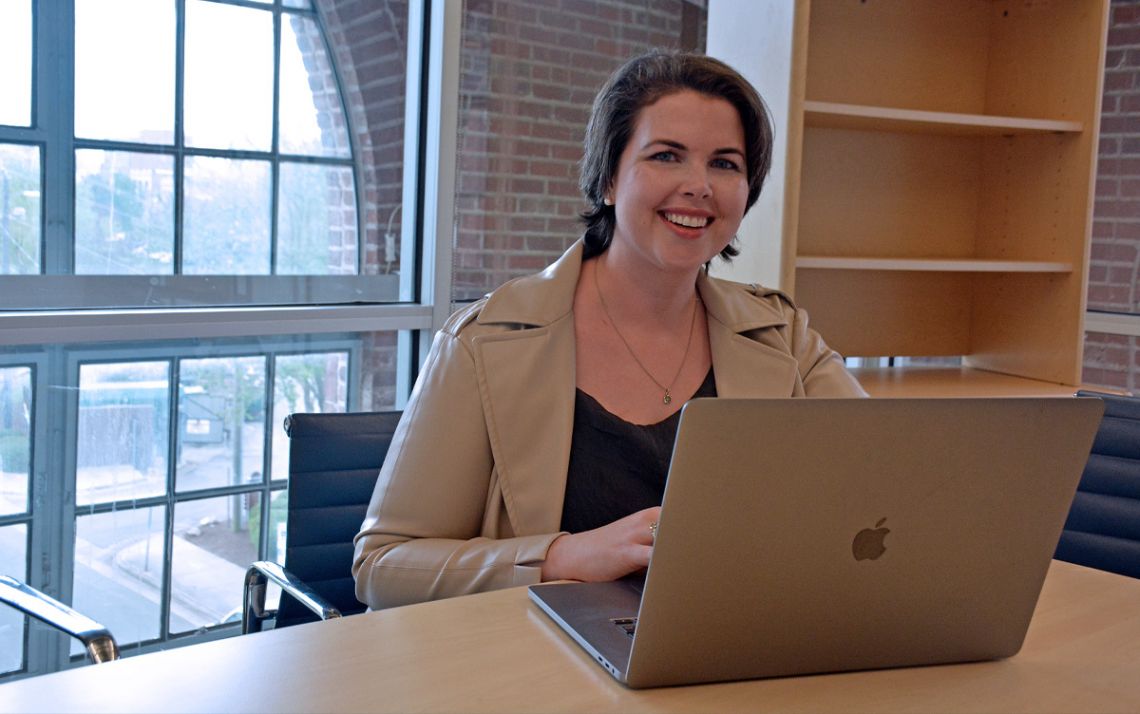 Mary McKee's work behind the scenes helps users of Duke's many online services have a seamless and secure experience. Photo by Stephen Schramm.