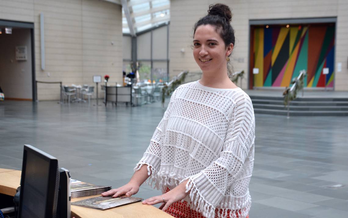 It’s Myra Weise’s job as visitor services manager to anticipate the needs of the 60,000 guests who visit the Nasher Museum annually. Photos by Jonathan Black.