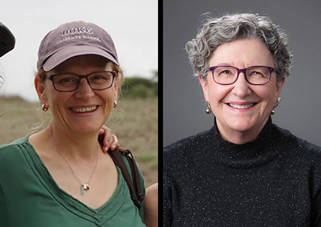 Two Duke professors have been elected to the National Academy of Sciences: Robert F. Durden Professor of Biology Susan Alberts (left), and Professor of Molecular Genetics and Microbiology Sue Jinks-Robertson (right)
