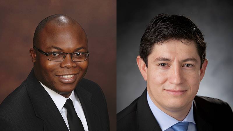 Opeyemi Olabisi, MD PhD, and Diego Bohorquez, PhD, are both School of Medicine investigators.