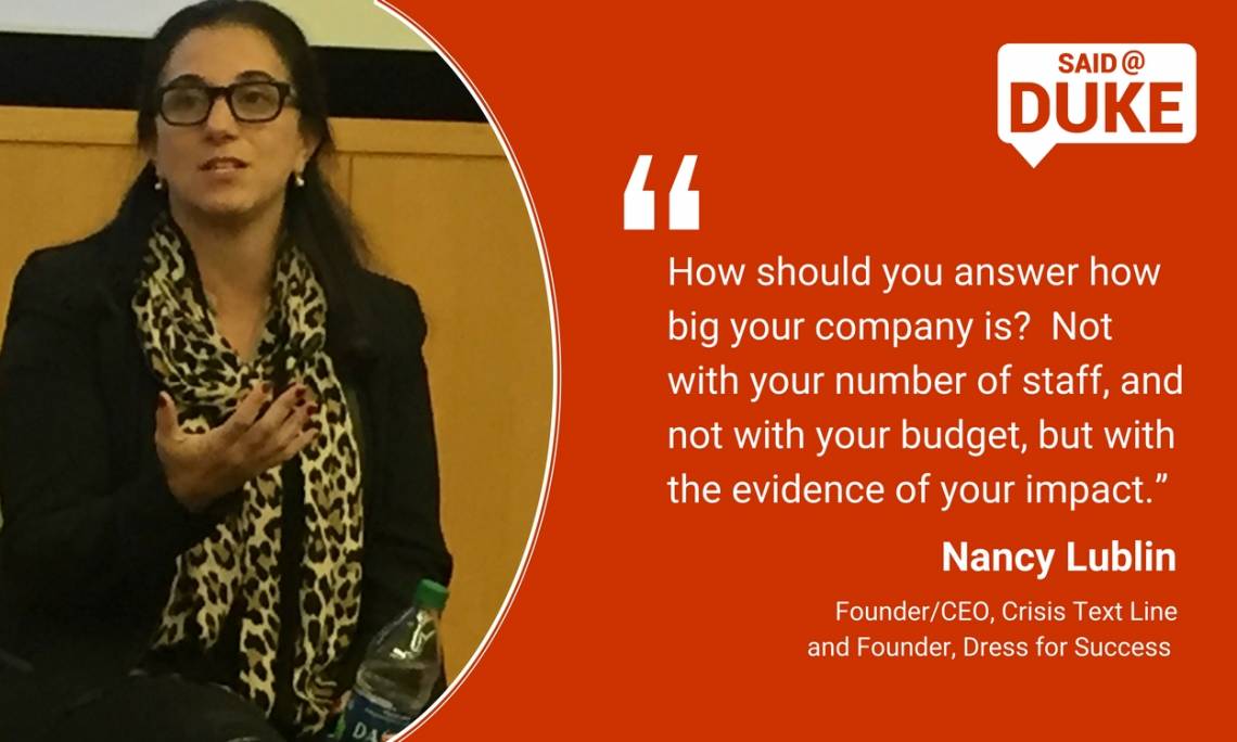 Nancy Lublin: measuring the impact of social entrepreneurship