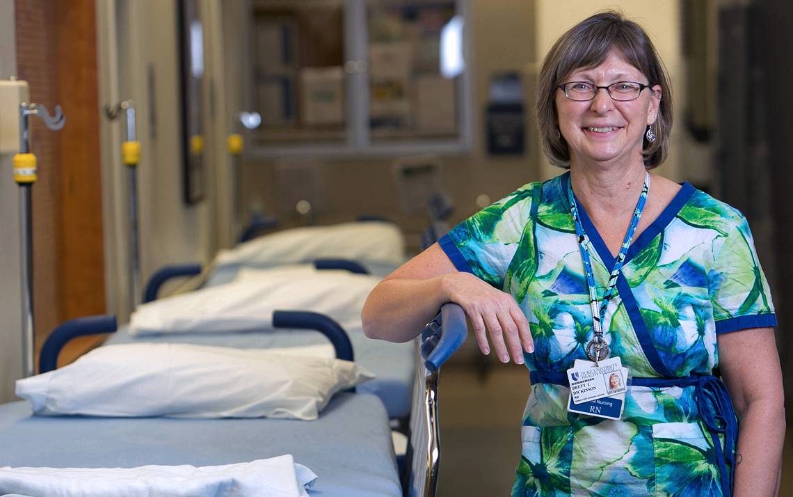 Brett Dickinson, a nurse in Duke's Ambulatory Surgery Center, fell into the habit of watching and listening to the news every moment she could. 