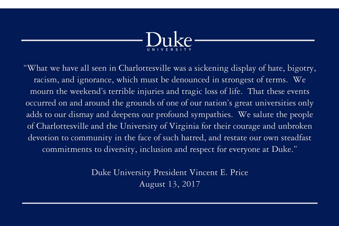 A statement from President Price