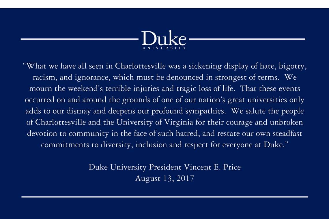 A statement from President Price