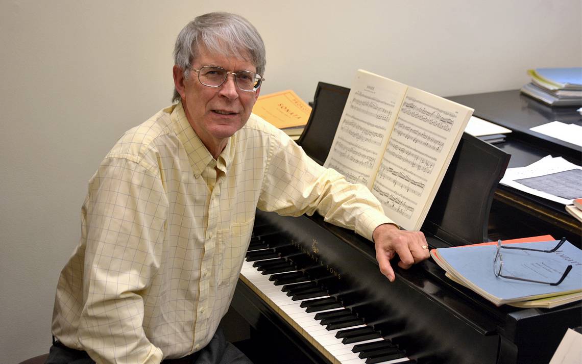 In his role at Duke, R. Larry Todd teaches undergraduate and graduate students, plays the piano and does research on German composers Felix Mendelssohn and Fanny Hensel. Photo by Jonathan Black.