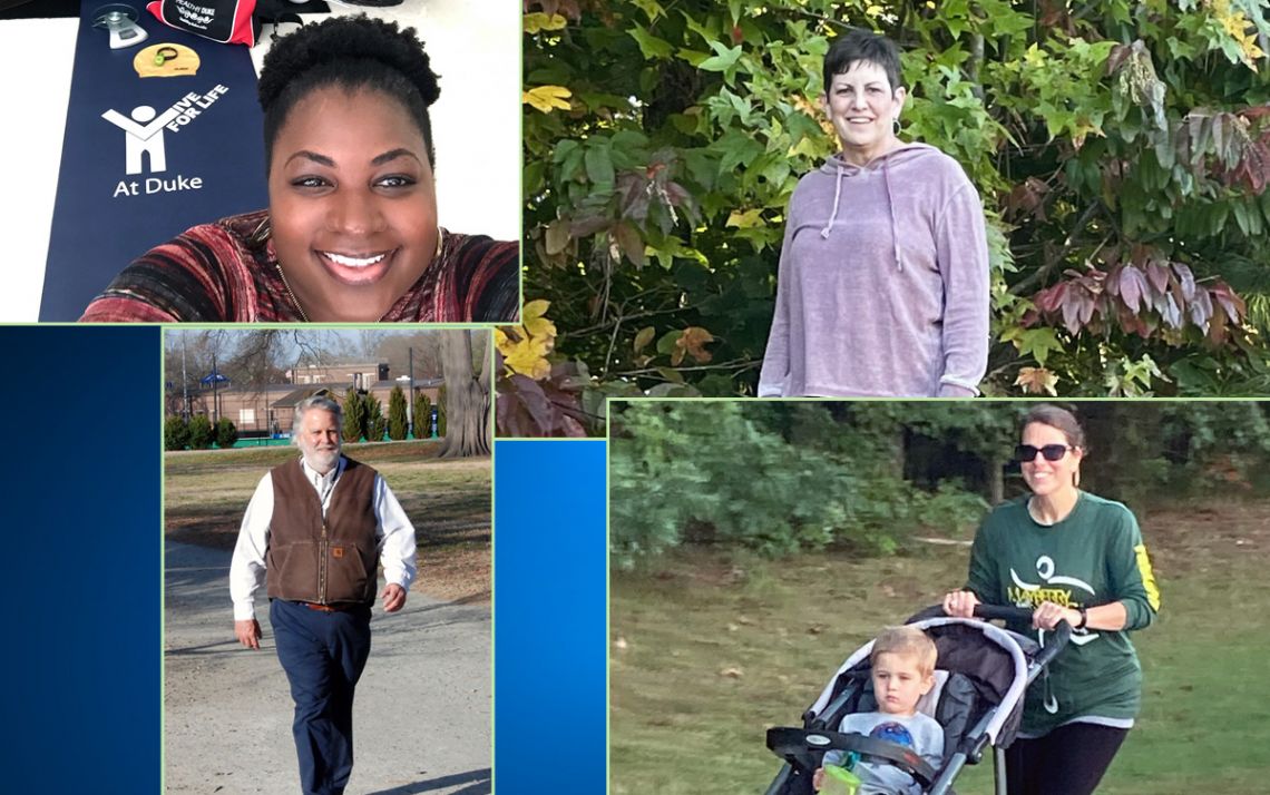 From left to right, DaJuanicia Holmes, Jamie Palmer, Leslie Bard and Lucy Peaden Hart Taylor have participated in Duke Run/Walk Club. 