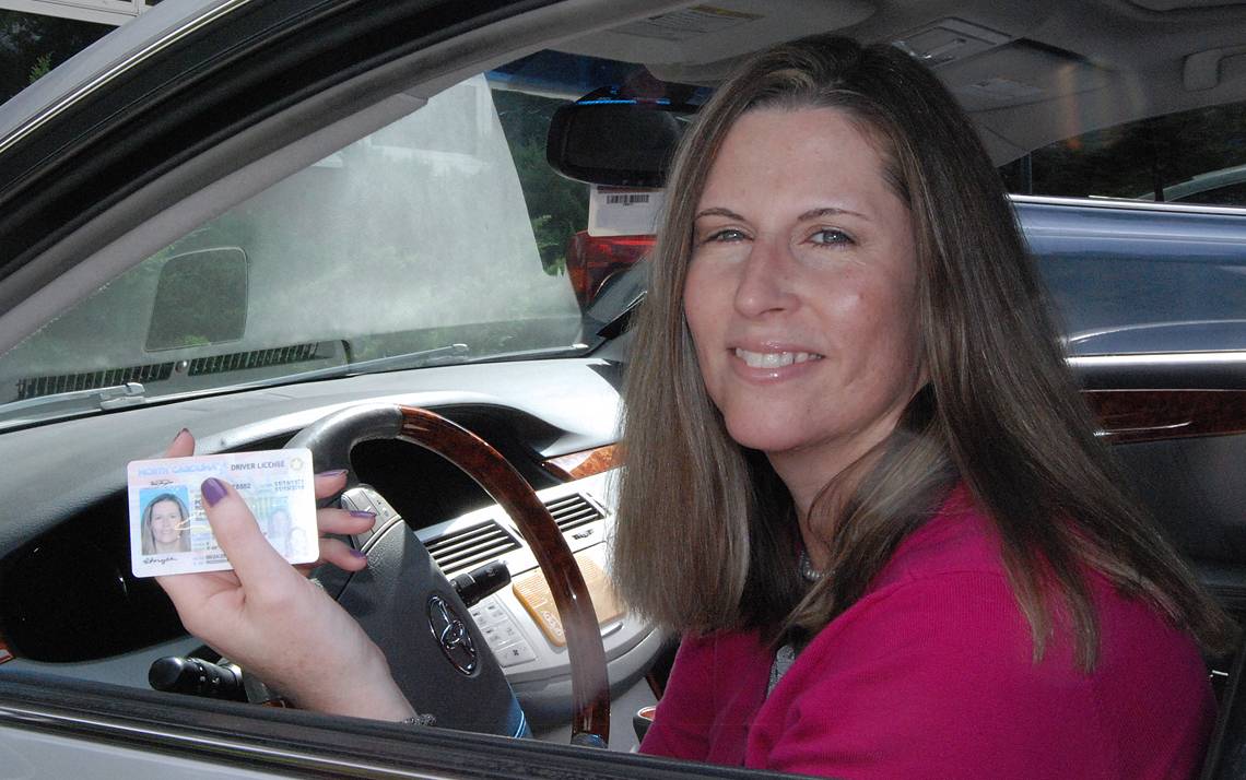 Duke Human Resources Executive Assistant Rose Porges got her REAL ID early. Photo by Stephen Schramm.