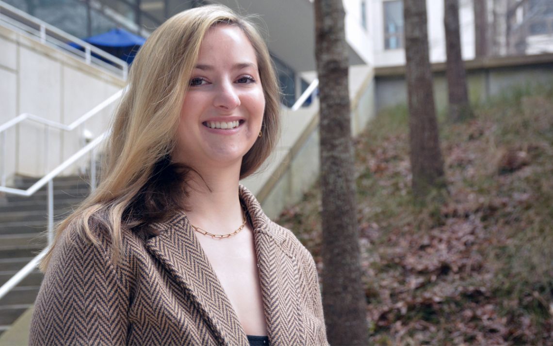 With her patience and experience, Sara Wakefield is a valuable resource for students at the Fuqua School of Business. Photo by Stephen Schramm.