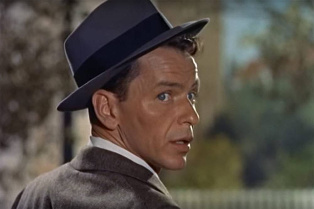 The first image of Frank Sinatra in the movie “Young at Heart.” Filmmakers knew how to tap into the iconic Sinatra “look.”