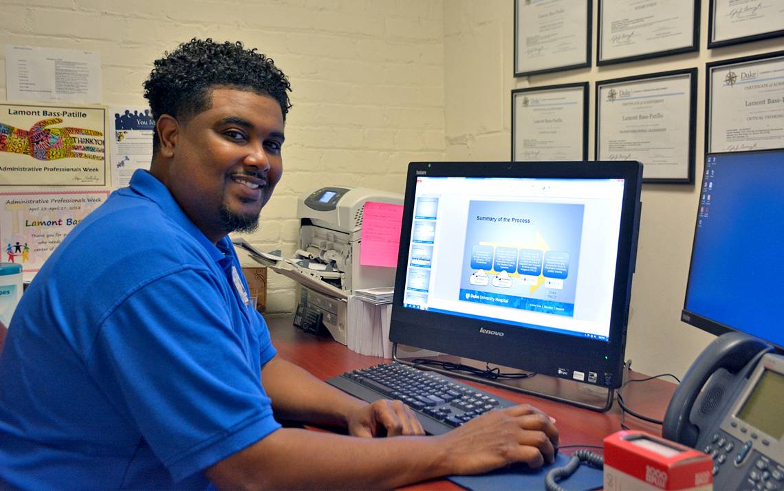 Lamont Bass-Patillo took an entry level PowerPoint class to build confidence and learn a few bells and whistles to make a presentation stand out. 