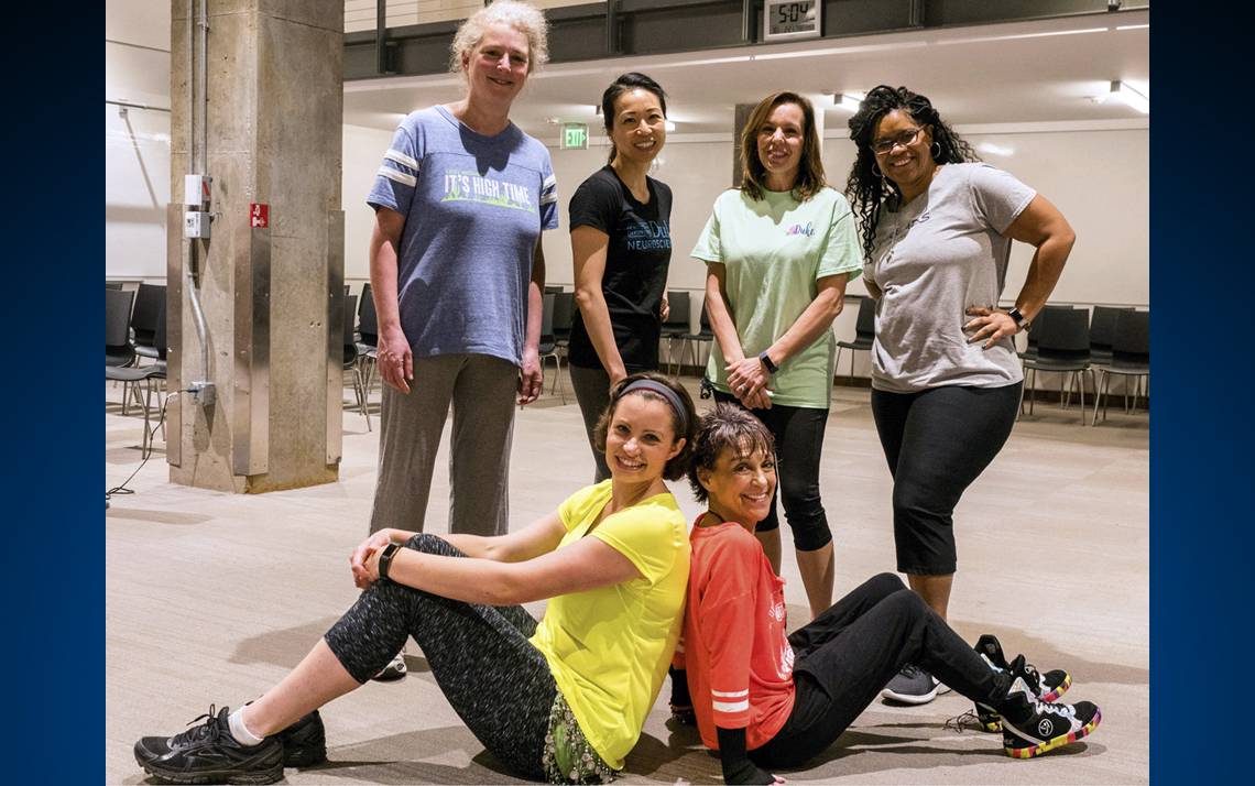 Tyler Lee, in the yellow, organized a Zumba class for her Get Moving team 