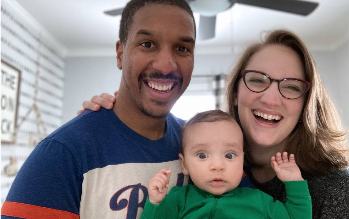 Christopher and Kaitlin Briggs used Duke's expanded Parental Leave policy to spend additional time with their son Julian, who was born on Nov. 2, 2020. Photo courtesy of Kaitlin Briggs.