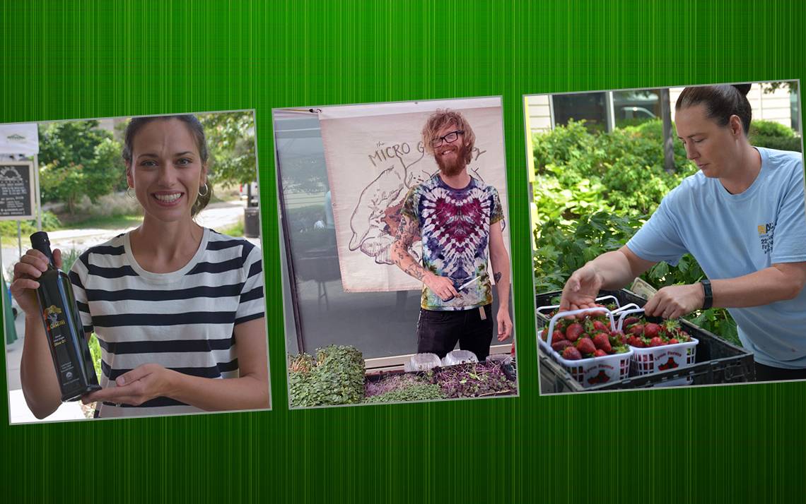 (Left to right) Sophia Papadeas with Karmiri Olive Oil, Rick Miller with The Microgreenery and Shannon Cole with Lyon Farms. Photos by Jonathan Black.