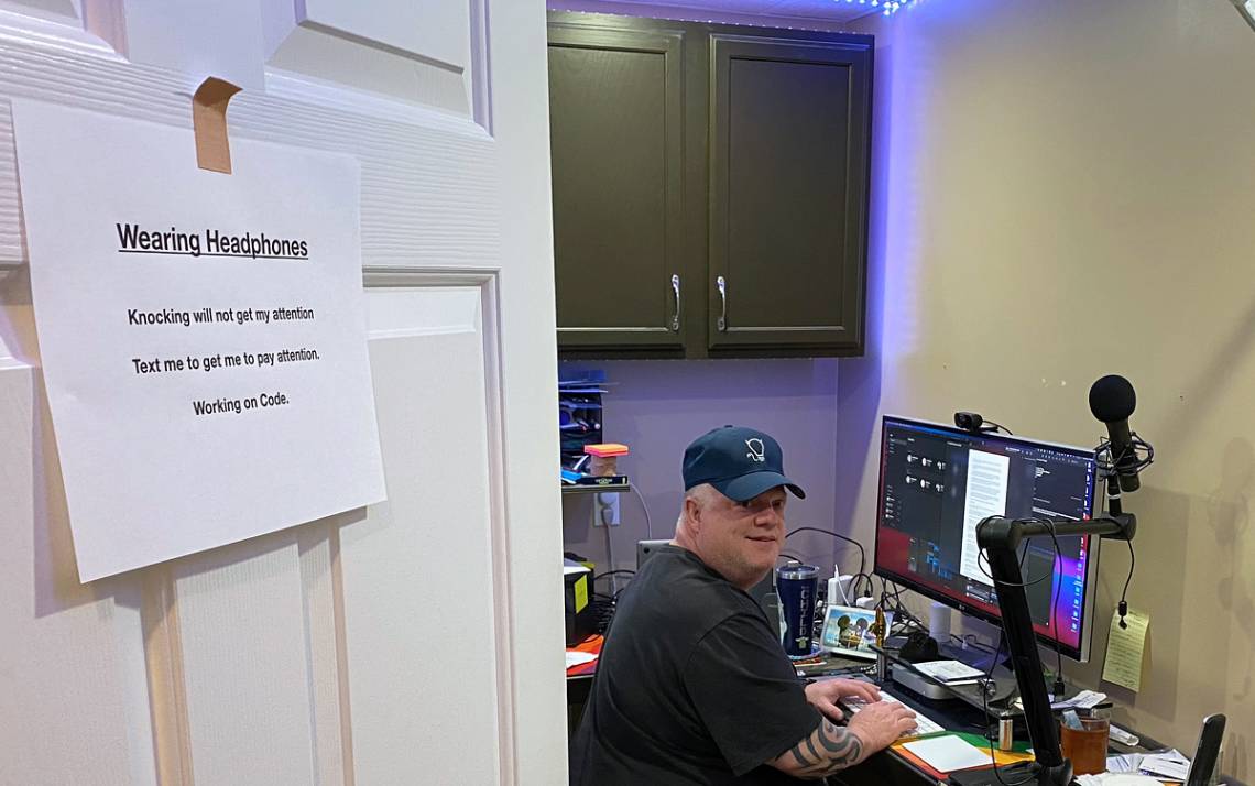 Jamie Daniel put a sign on his office door that says,
