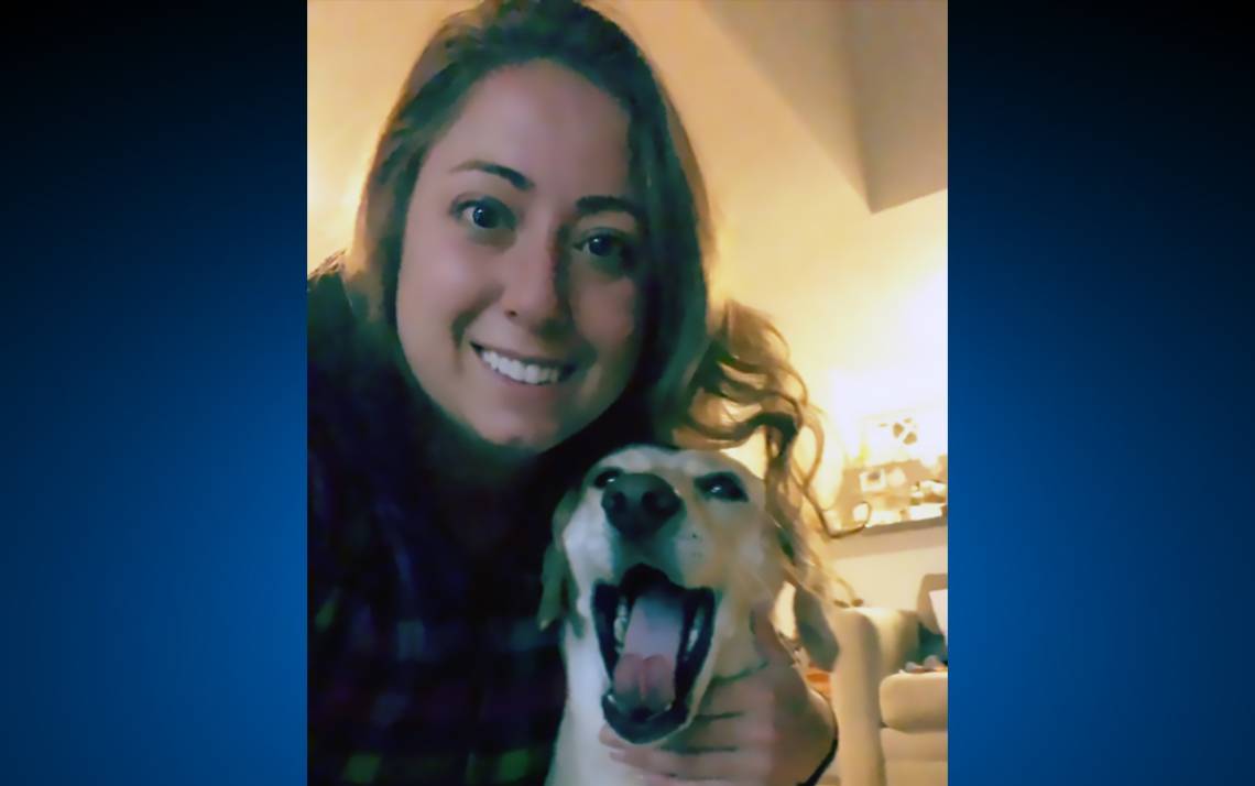 Rebecca Hoeffler with her dog, Sadie, who provides comfort when she's feeling stressed and anxious. Photo courtesy of Rebecca Hoeffler