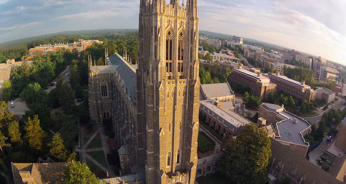 Aerial of Duke chapel