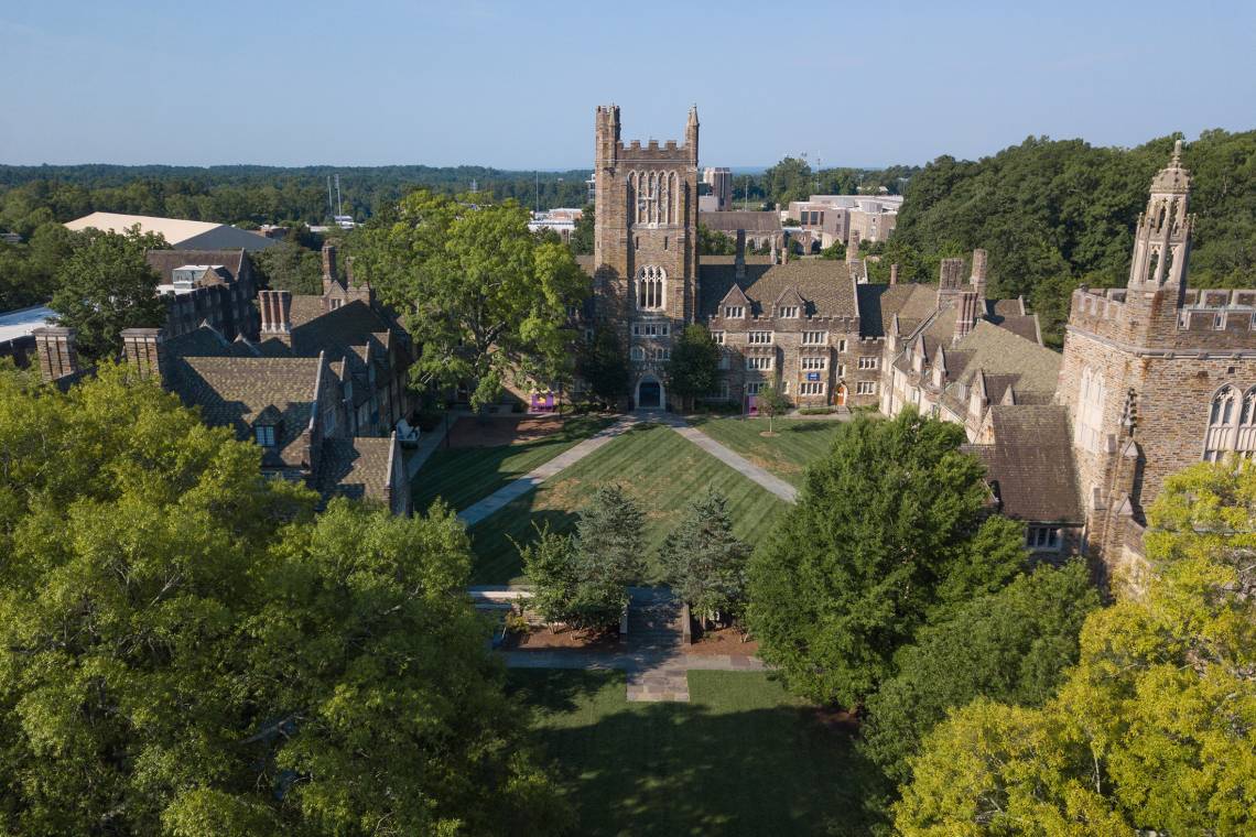 aerial photo of classroom buildings on West Campus