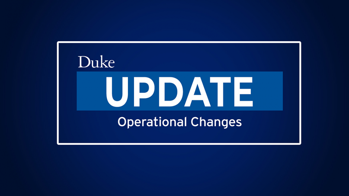 Update: operational changes