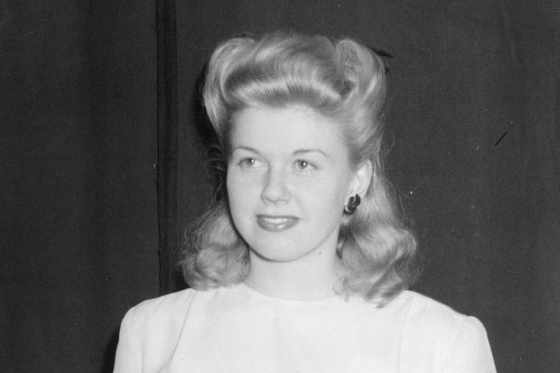 Doris Day during her 1944 visit to campus. Photo courtesy University Archives