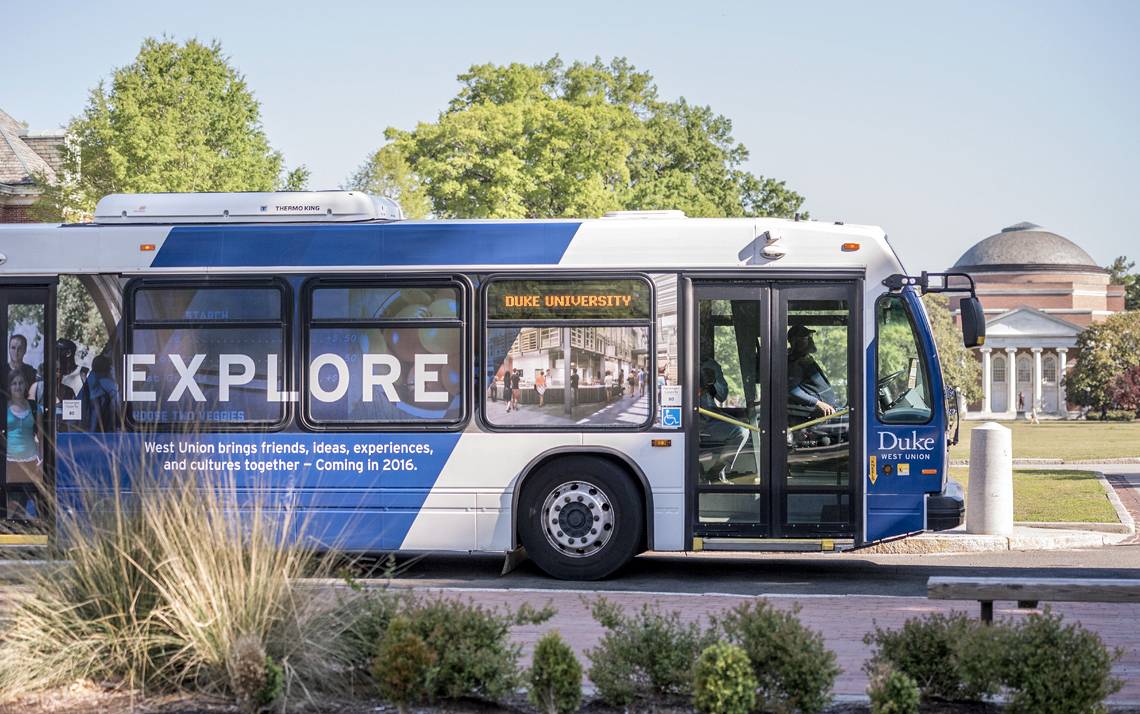 Duke transit bus schedules adjust for Memorial Day 2018.