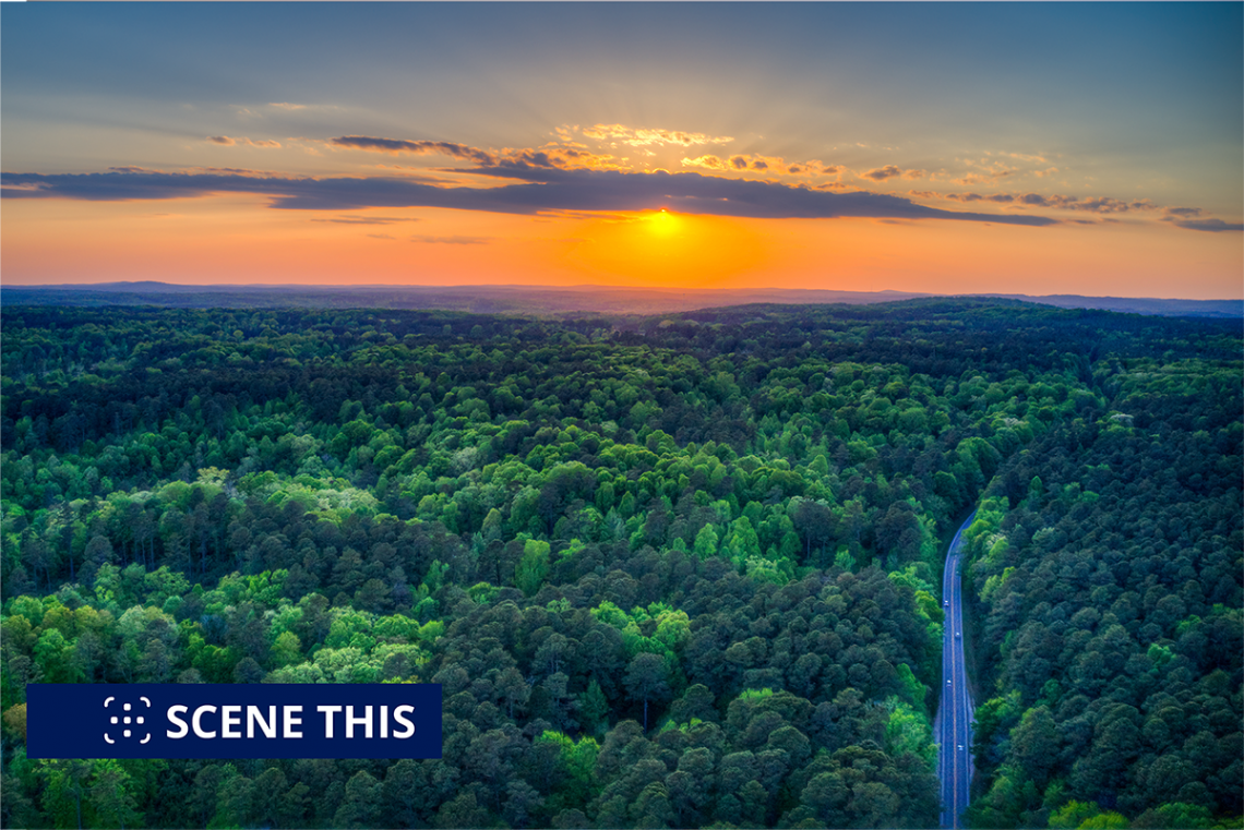 sunset over Duke Forest