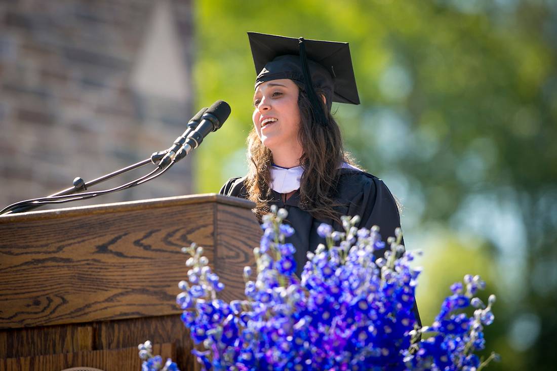 Elena Elliott said students are grateful for everyone who supported them during their Duke journey. Photo by Duke Photography