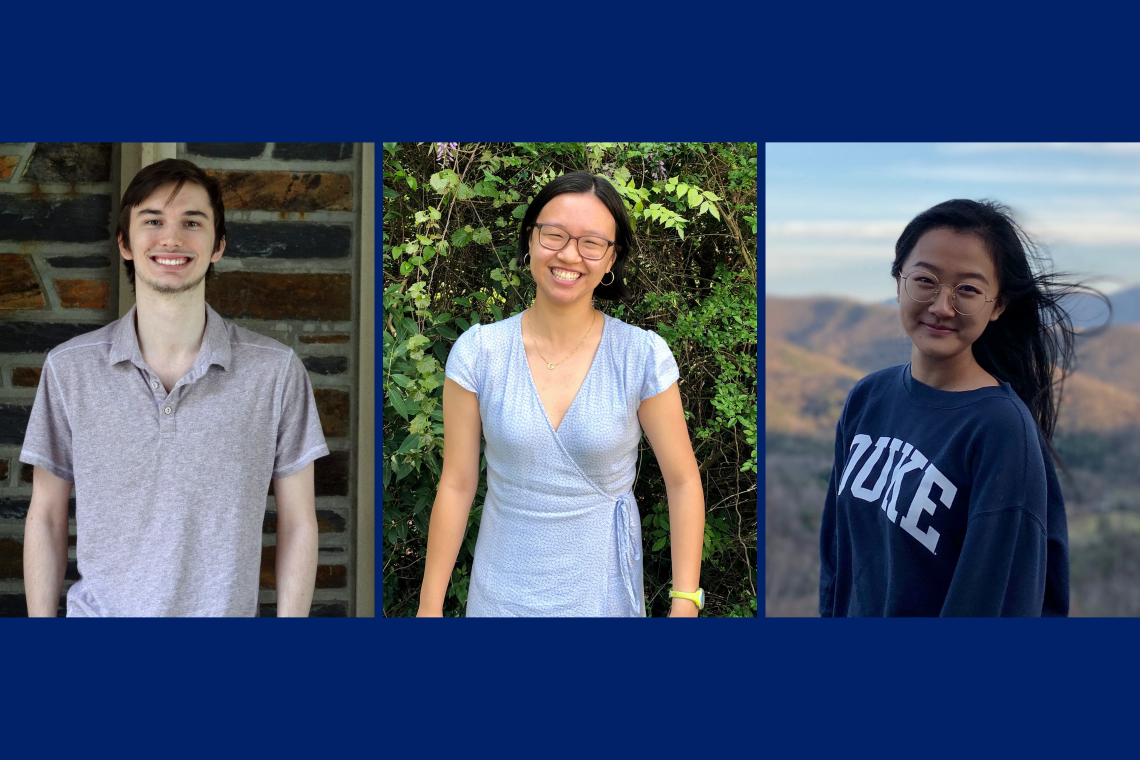 The 2021 Faculty Scholars: Logan Glasstetter, Katherine Gan and Norah Tan