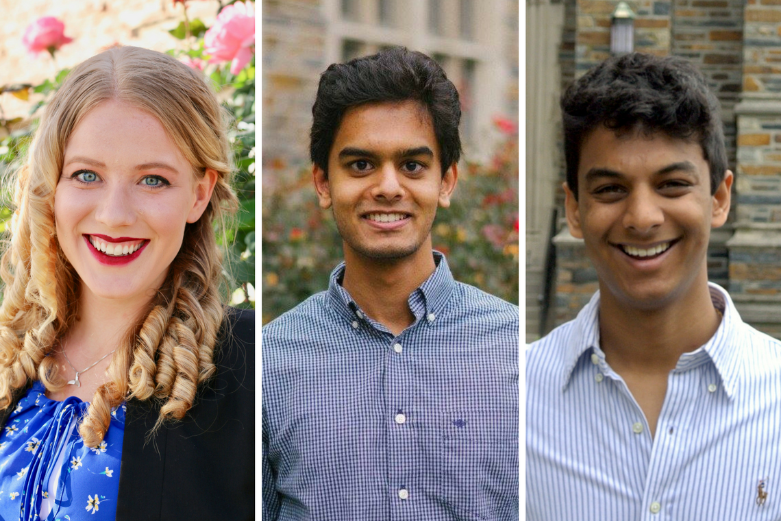 Goldwater Scholars: Samantha Bouchal, Shomik Verma and Pranav Warman