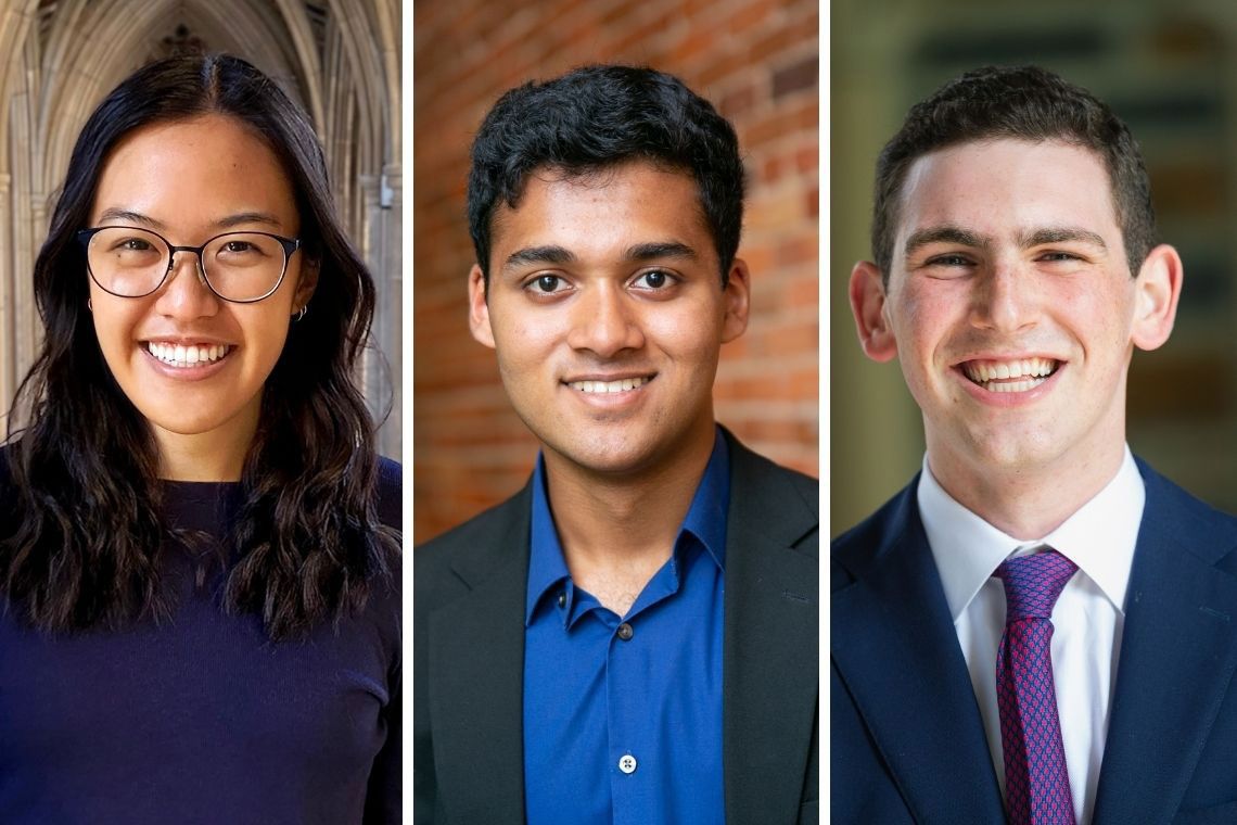 2022 Goldwater Scholars: Ella Gunady, Aditya Paul, and Tanner Zachem