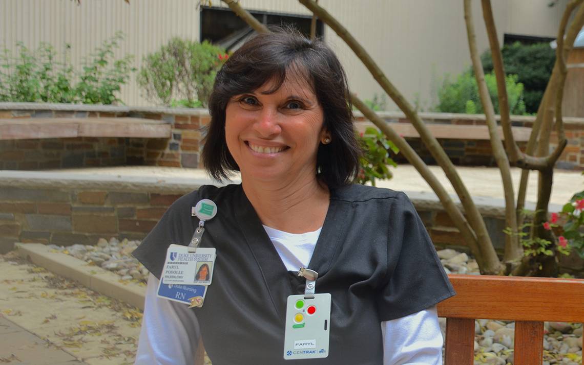 Faryl Podolle has spent her entire career at Duke University Hospital. 