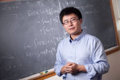 Jianfeng Lu's mathematical studies put numbers to work for researchers in materials science, physics, chemistry and other fields. Photo by Les Todd/Duke University Photography