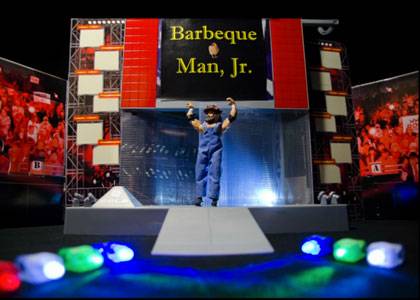 Barbeque Man, Jr makes his grand entrance. Photo by Gray Swartzel